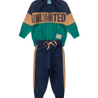 Conjunto Bebê Moletom Menino - Unlimited - Azul Marinho