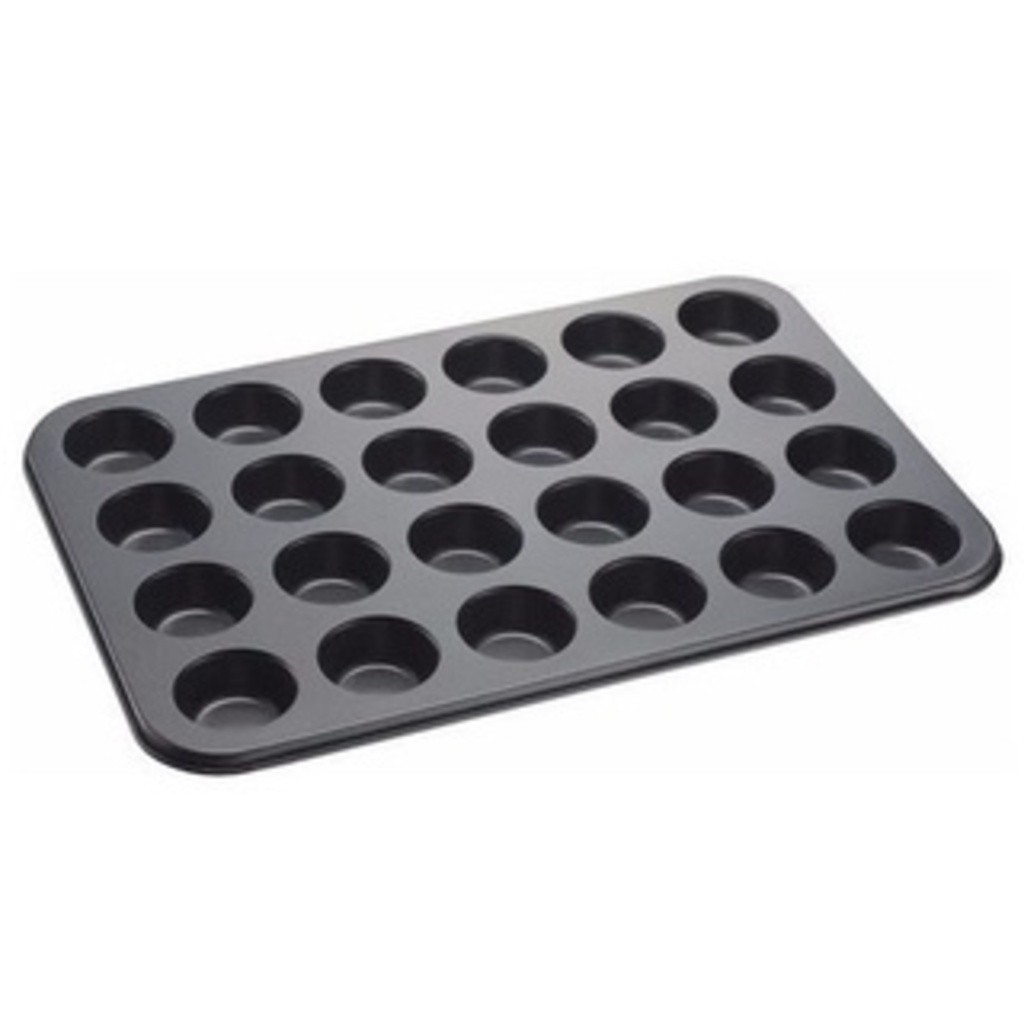 Forma de Mini Cupcake em Metal Antiaderente 24 Cavidades Petit Gateau Bicos - C1675.