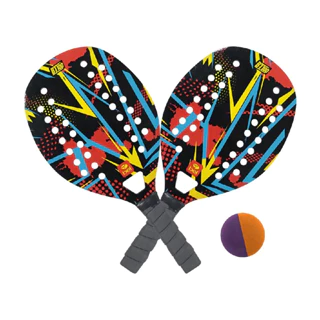 Kit Raquete Beach Tennis Vermelho BT100 480604 Bel em Oferta na Shopee