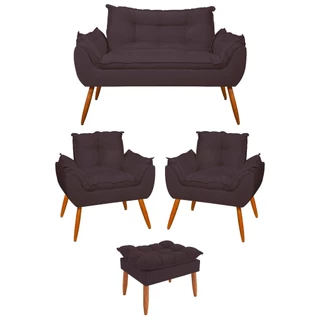 Kit 2 Poltronas + Namoradeira + Puff Opala Decorativa Balaqui em Oferta na Shopee