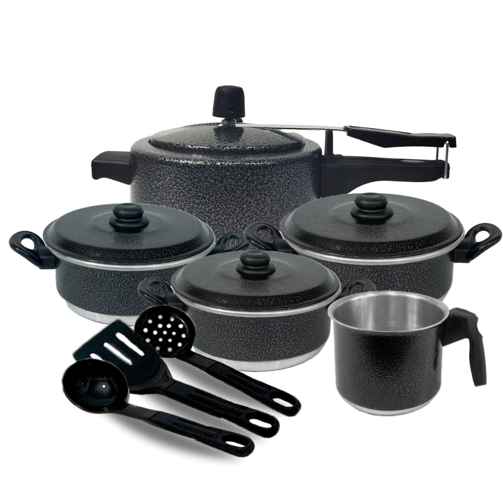 Jogo De Panela Conjunto 8 Pçs Kit Panela de Pressão Alumínio | Shopee ...