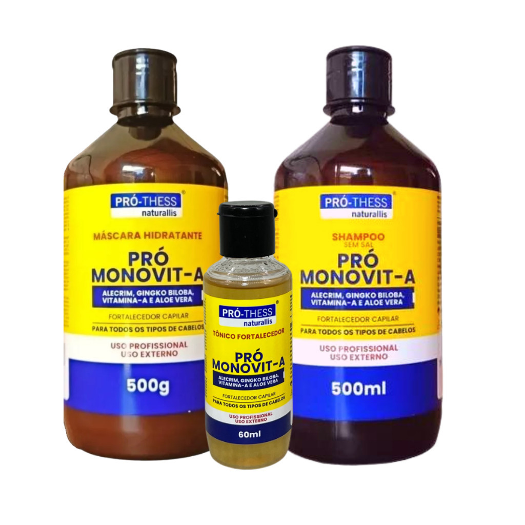 Kit Monovin A Completo 500ml Original Bomba de Crescimento Capilar Pro ...