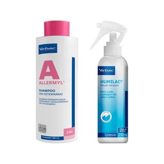 Shampoo Allermyl Glyco 500ml + Humilac Hidratante 250ml - Virbac