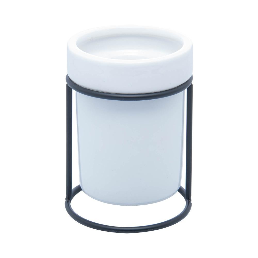 Pote Wolff de Cerâmica com Suporte Branco 8cm x 11cm