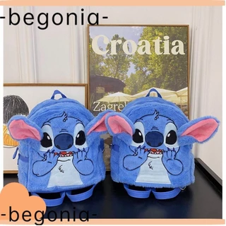BEGONIA Stitch Backpack , Mochila Leve De Pelúcia Fofa De Viagem De Ombro Feminina