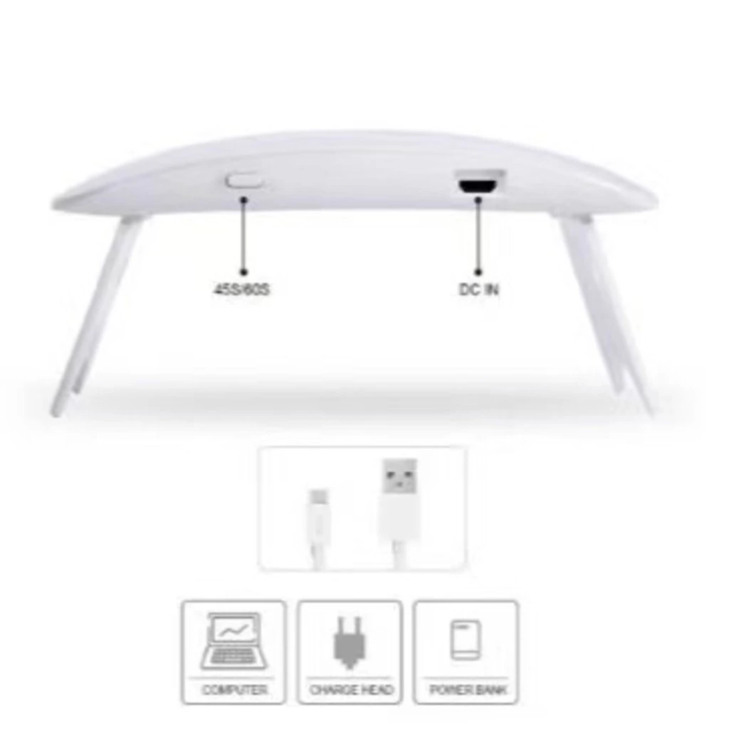 Cabine Mini Secador De Unhas Esmalte Gel Led Sun Uv Portátil Dobrável Forninho Estufa 6w Bivolt Usb — foto 3 de 3