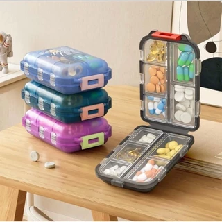pílulas, para Estojo organizador portátil de comprimidos, caixa de vitaminas para tablet de viagem, com 10 compartimentos para diferentes medicamentos/Porta Comprimidos / Organizadores Para Comprimidos