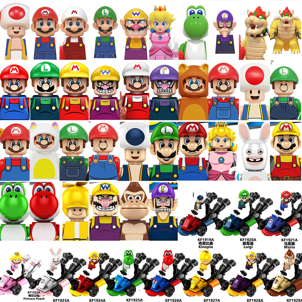 Figuras Dos Blocos De Construção Super Mario Yoshi Wario Luigi Kinopip Toy Minifigures