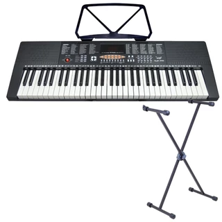 Kit Teclado Musical Estudante 5/8 Bravo Bp100 61 Teclas + Suporte