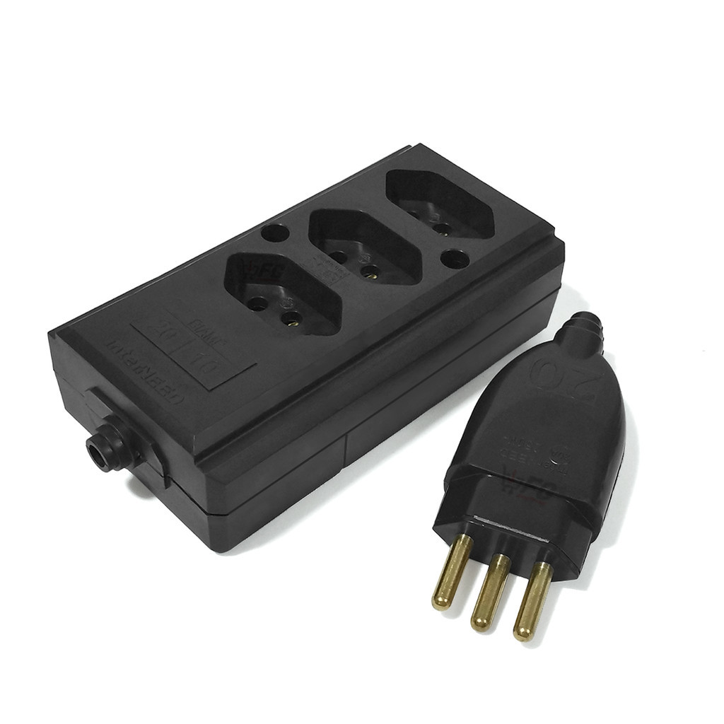 Tomada em Barra Tripla 127/220V Biamp + Plug 2p+T 20A Fabricação de Extensão