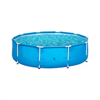 Piscina Armação Redonda 5.000 Litros PVC Desmontável 3,03 M x 76 cm Cor Azul Com Kit Reparo BEL - 510000 em Oferta na Shopee