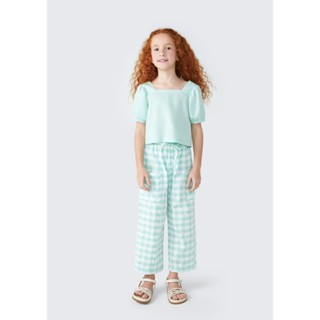 Calça Infantil Menina Wide Leg Xadrez Hering Kids