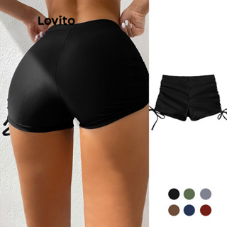 Lovito Cueca De Biquíni Casual Lisa Com Cordão Para Mulheres LNL42169