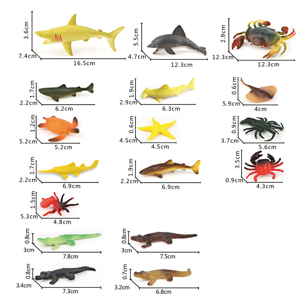 KIT DE ANIMAIS MARINHO - 1 KIT 3 MODELOS - HM TOYS - 2310 | Shopee