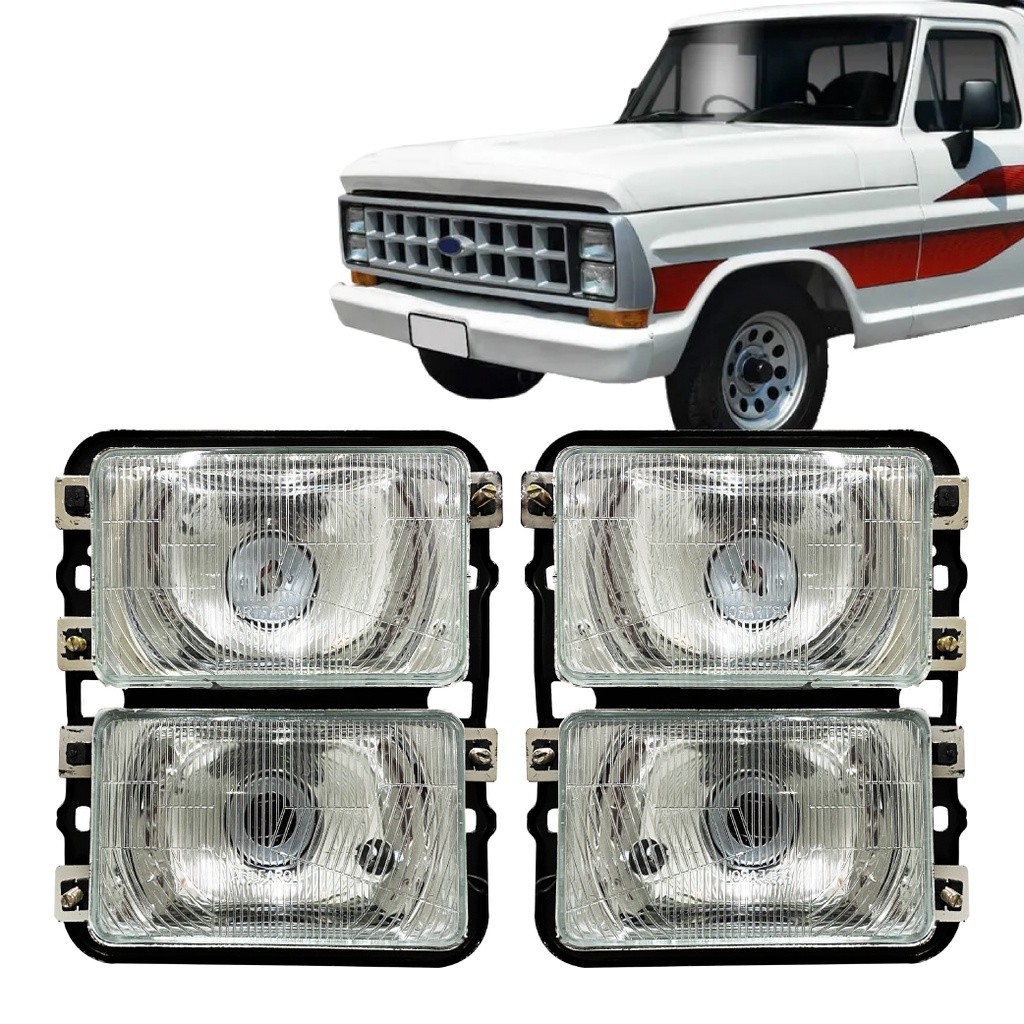 4 Farol Duplo Ford F1000 F4000 85 86 87 88 89 90 91 Foco Duplo | Shopee ...