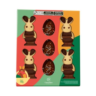Caixa Páscoa Cacau Magia Coelhos e Ovos 100g Cacau Show