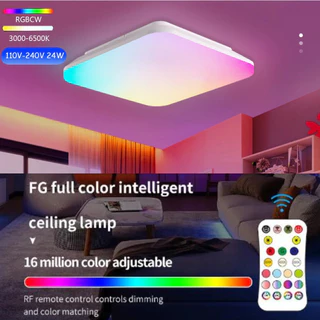Plafon Painel Led Smart Dimerizável Quadrado Sobrepor 24w Inteligente Smart Wi-fi Tuya 110V