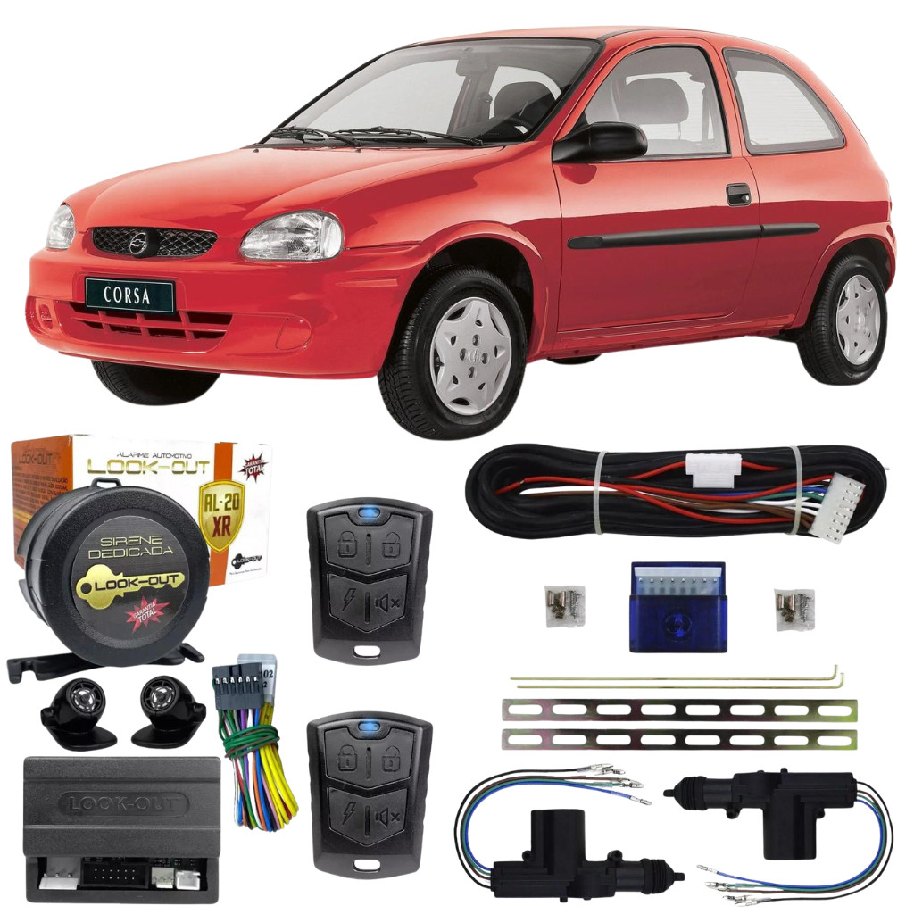 Kit Trava Elétrica Alarme Corsa Wind Hatch Pick Up 2 Portas
