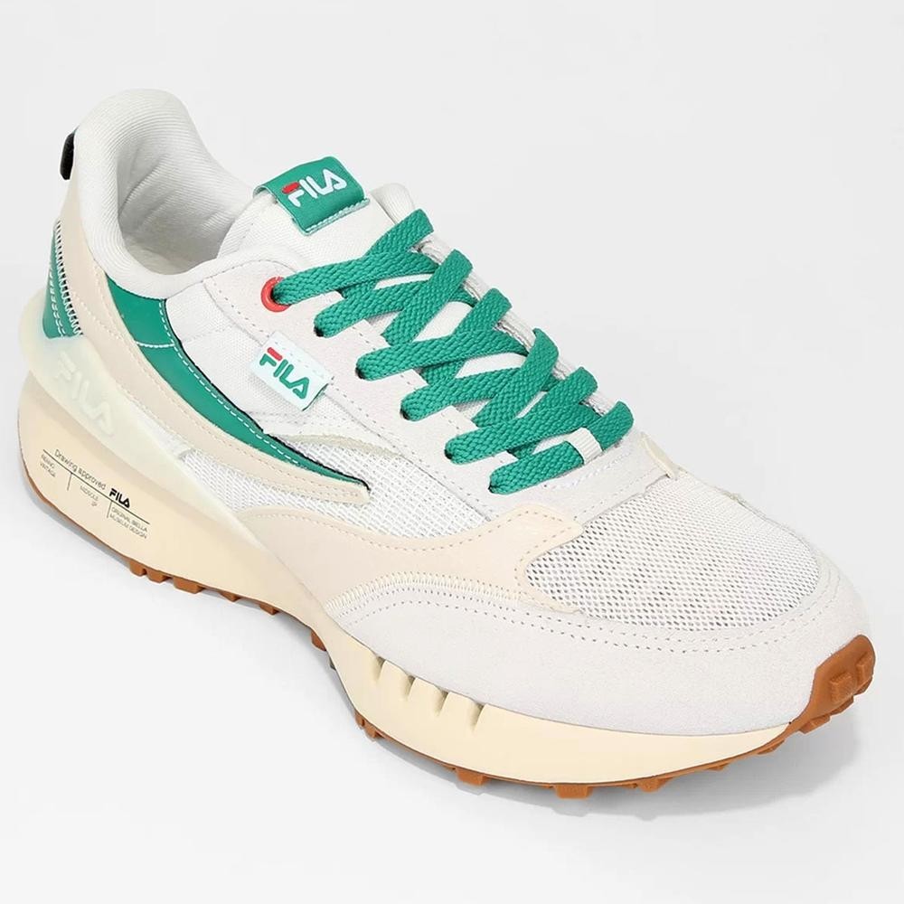 Tenis Fila Renno Vintage Masculino Bege e Verde Shopee Brasil