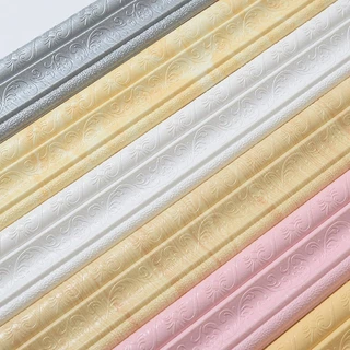 Anti-Colisão 2.3M Linha De Rodapé De Parede 3D De Borda De Sala De Estar Decoração De Casa Autocolante De Papel À Prova D'água