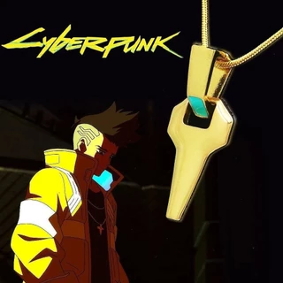 Anime Cyberpunk Edgerunners David Martinez Cosplay Colar Dupla Camada De Corrente Dourada Pingente Mulher Homens Jóias