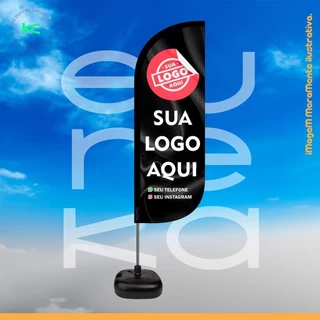Wind Banner Dupla Face - PERSONALIZADO - Flag Banner - WindBanner - Kit Completo 2 Metros