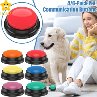 4/6Pcs Botão Falante Para Cães Gravável De Comunicação Colorido De Treinamento Animais De Estimação Botões De Gravação Limpa A Bateria SHOPSBC7635