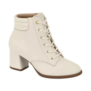 Bota Coturno Salto Modare Feminina Branco Off