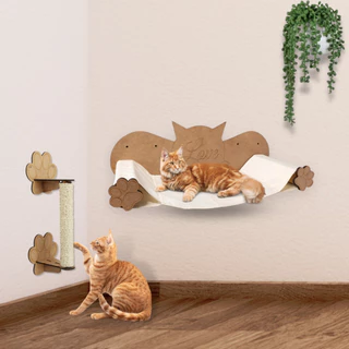 Playground de Gatos 2 Peças Brinquedo Arranhador Gatos Divertido Anti Stress Gatos Pet Madeira MDF