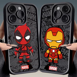Capa De Silicone Líquido Macio Para Telefone Samsung Galaxy S24 Ultra S23 S22 S21 Plus S23 FE S21 S20 Ferro Fofo Homem De Cartoon