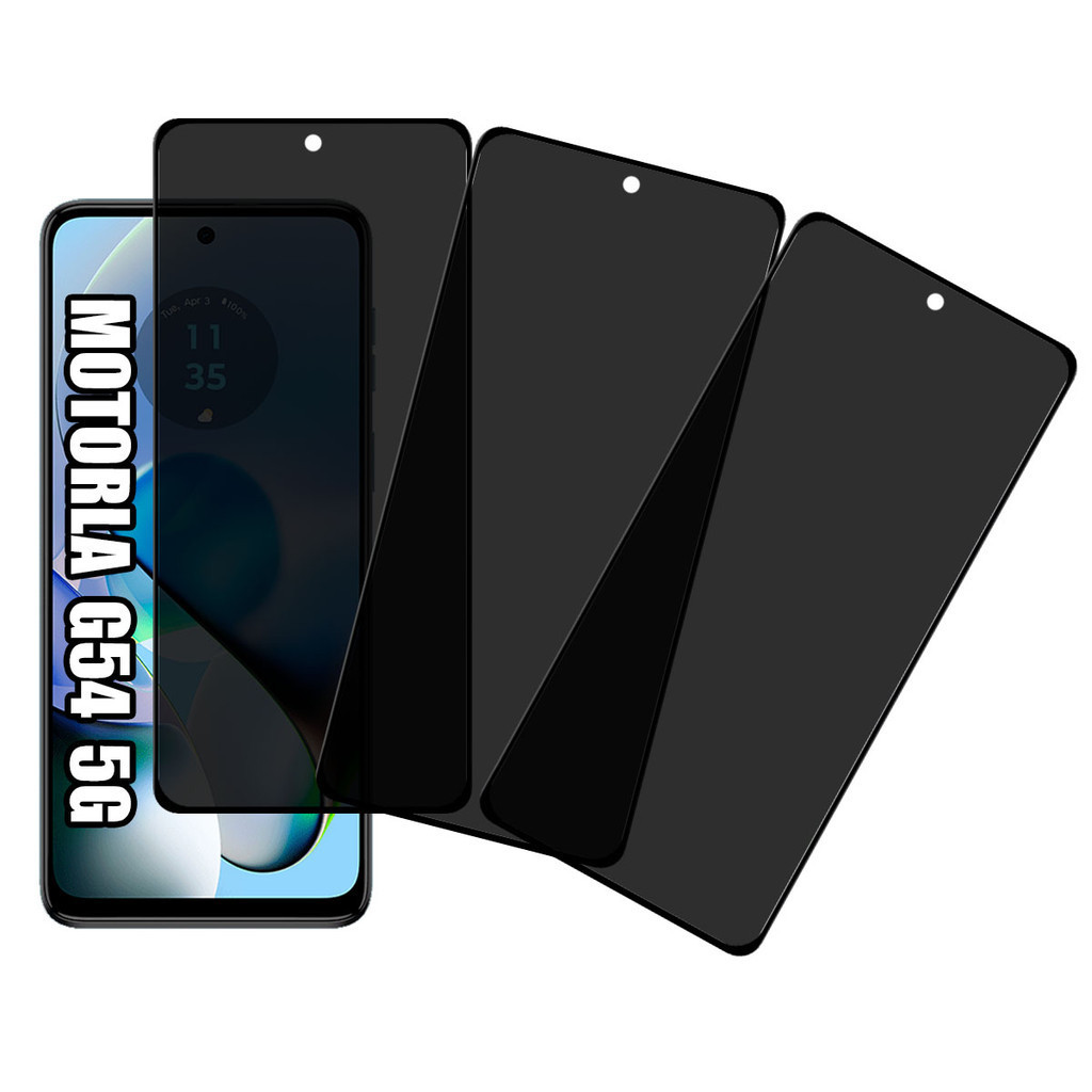 KIT 3 Películas de Privacidade 3D Para Motorola G54 5G