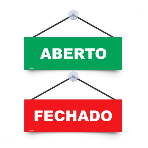 Placa Para Porta Aviso Aberto E Fechado Cordinha E Ventosa Shopee Brasil