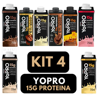 Kit 4 YoPro Bebida Láctea 15G De Proteína 250ML Danone Sabores em Oferta na Shopee