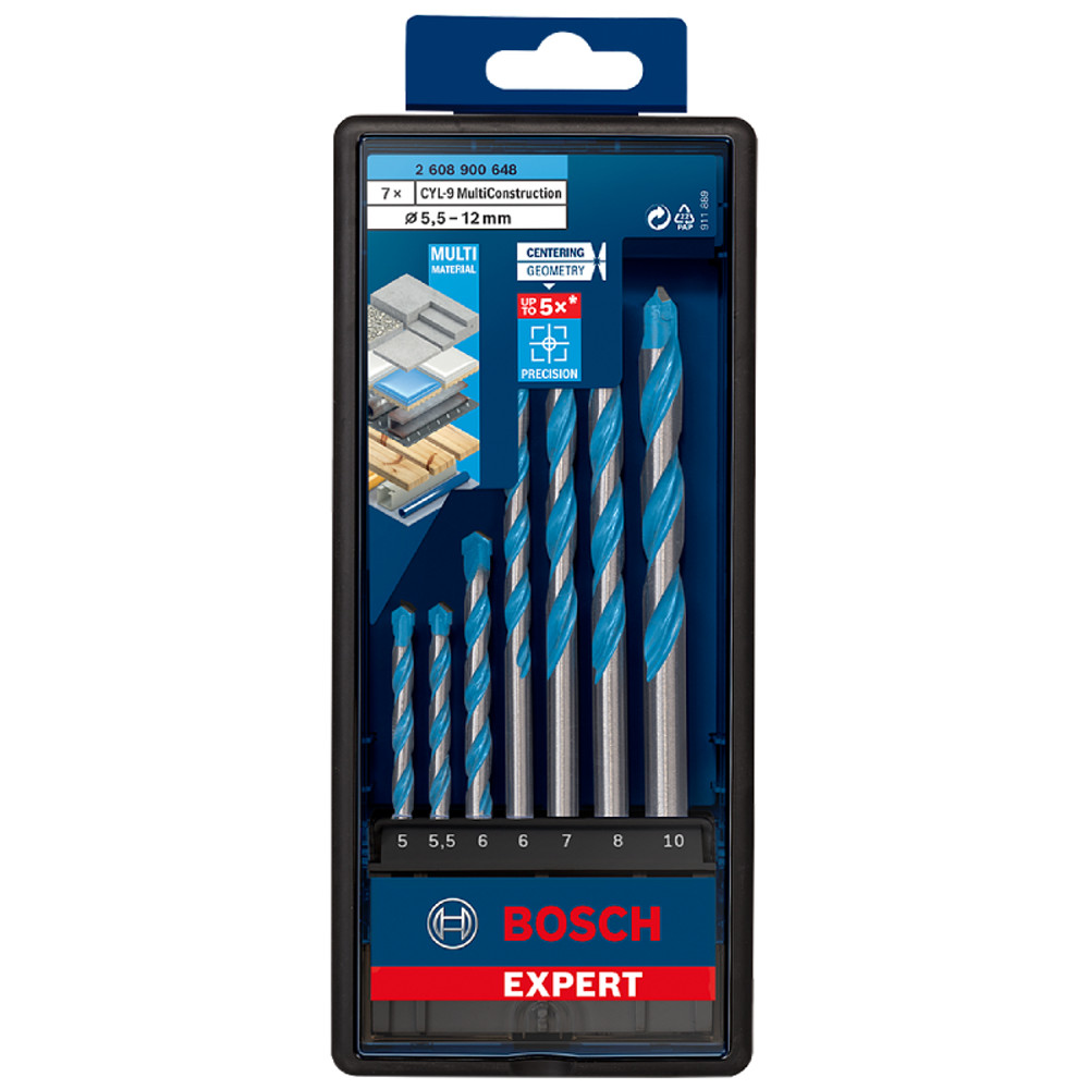 Broca EXPERT CYL-9 Ø 5, 5,5, 6, 7, 8, 10mm 7 pcs Bosch