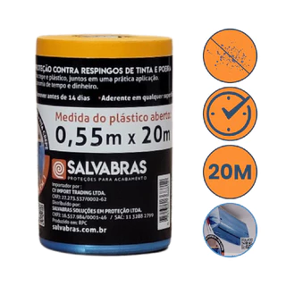 Salva Pintura Protetor Superficie Obra 20Mx55Cm Salvabras