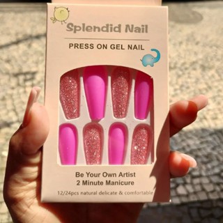 Unha Bailarina Realista Decorada Estampada Brilhosa Auto colante Splendid Nail Art