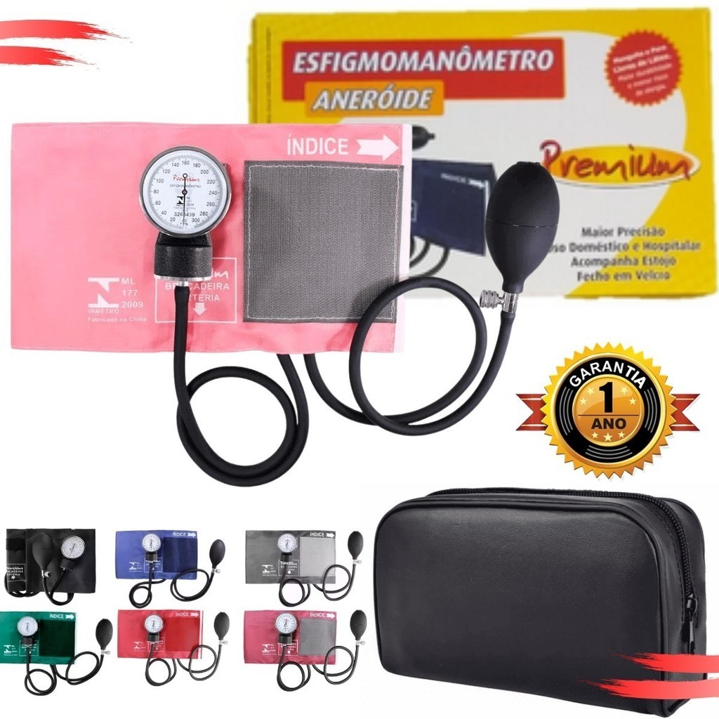 Esfigmomanômetro Premium Aparelho de Pressão Esfigmo Com Selo Inmetro ...