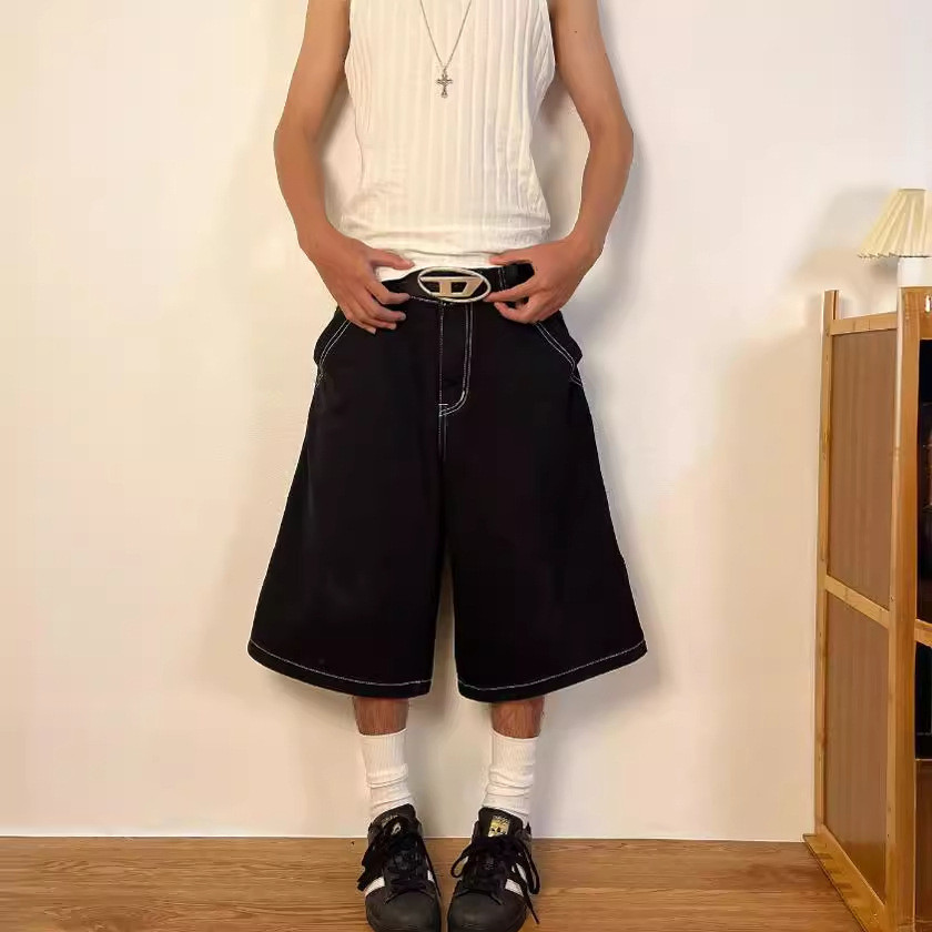 Wexwear Marca Da Moda Vintage Baggy Jeans Calções De Ganga Homens