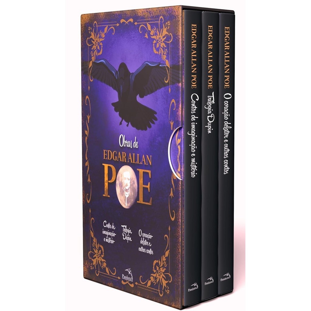 Edgar Allan Poe - 3 Livros com marcadores e pôster: Box Obras de Edgar Allan Poe