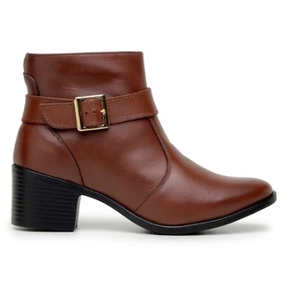 Bota Coturno Café Feminina Corrente Five Days Estiloso