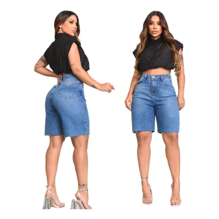Bermuda Jorts Jeans Feminina - Short sem Lycra