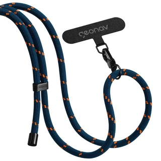 Cordão Para Celular Pescoço Universal Azul E Laranja