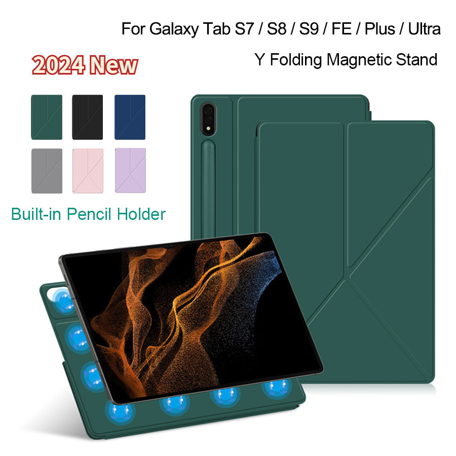 2024 Nova Capa Para Samsung Galaxy Tab S7 S8 S9 FE 10,9 11 " Y Magnética Dobrada S9 S8 Ultra 14,6 " + S8 S7 Plus 12,4 Suporte De Mesa