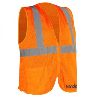 Colete refletivo tipo blusão com bolso e ziper laranja - CV 105 - Vonder