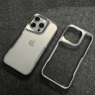 Novo Estilo de Lâmina de Vidro Transparente Titanium Caixa de Vidro Transparente Adequada para iPhone 6 7 8 X XS MAX XR 11 12 13 14 15 Promax Electroplating Side Shock-resistant Anti-fingerprint