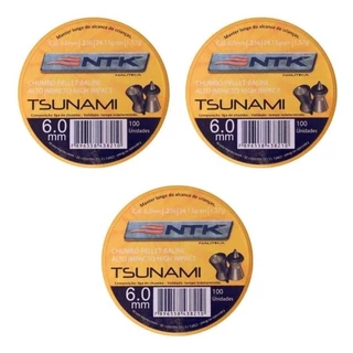 Kit 300 Chumbinhos 6.0 Caça Perfuração Impacto Tsunami Ntk