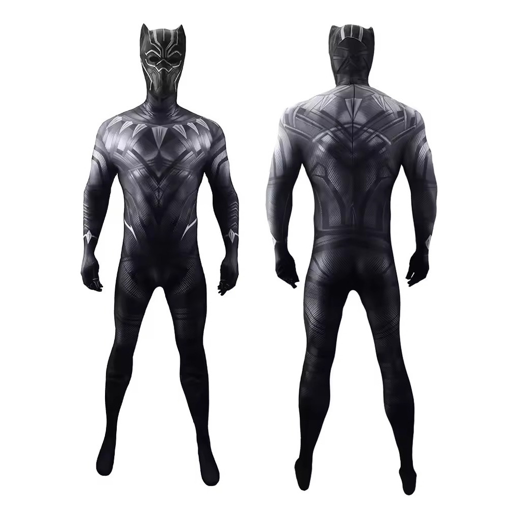Fantasia Traje Pantera Negra Com Máscara Cosplay Filme Luxo | Shopee Brasil