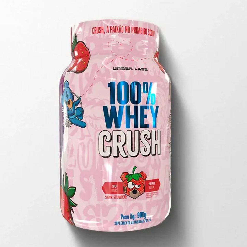 100% Whey Crush Under Labz Whey Protein com Vitaminas pote 900g ...