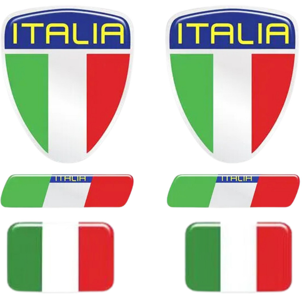 Kit Adesivo Itália Emblemas Resinados Escudo Placa Coluna Universal Fiat 500