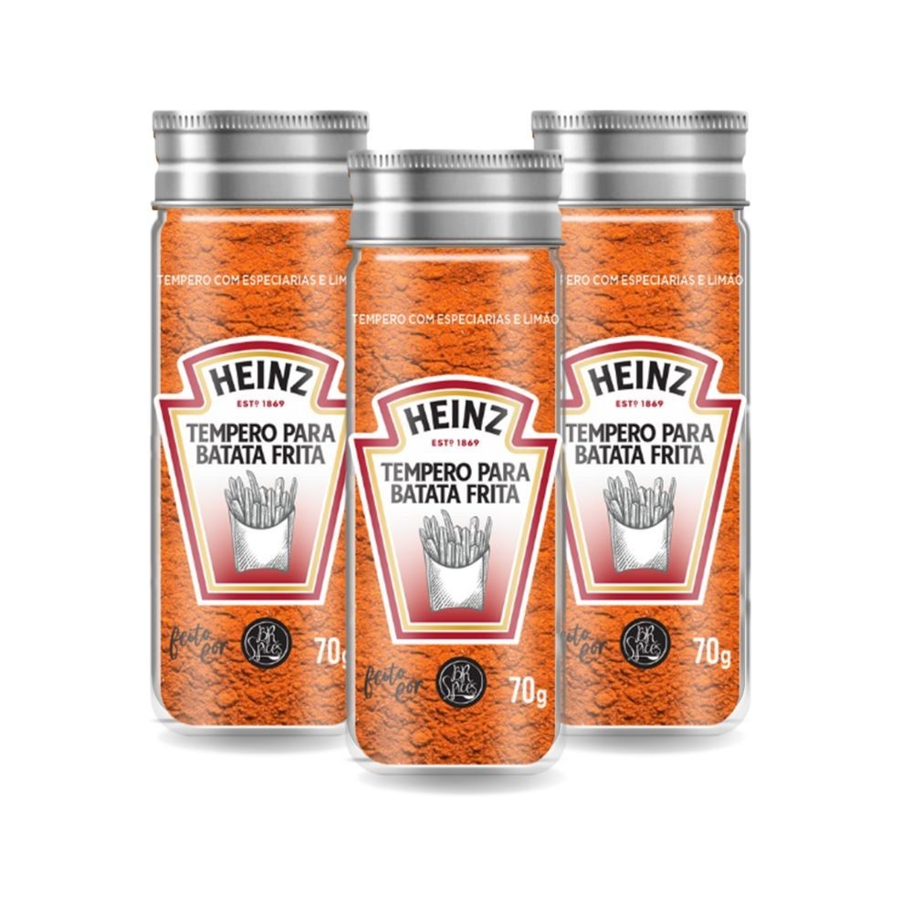 Kit com 3 Tempero para Batata Frita Heinz 70G